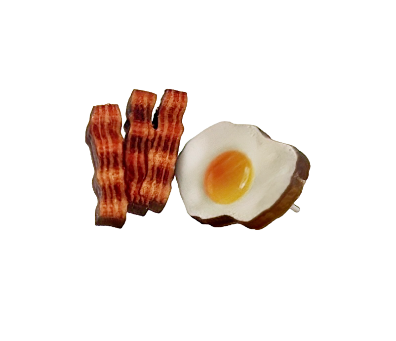 Eggs & Bacon Stud Earrings #3105