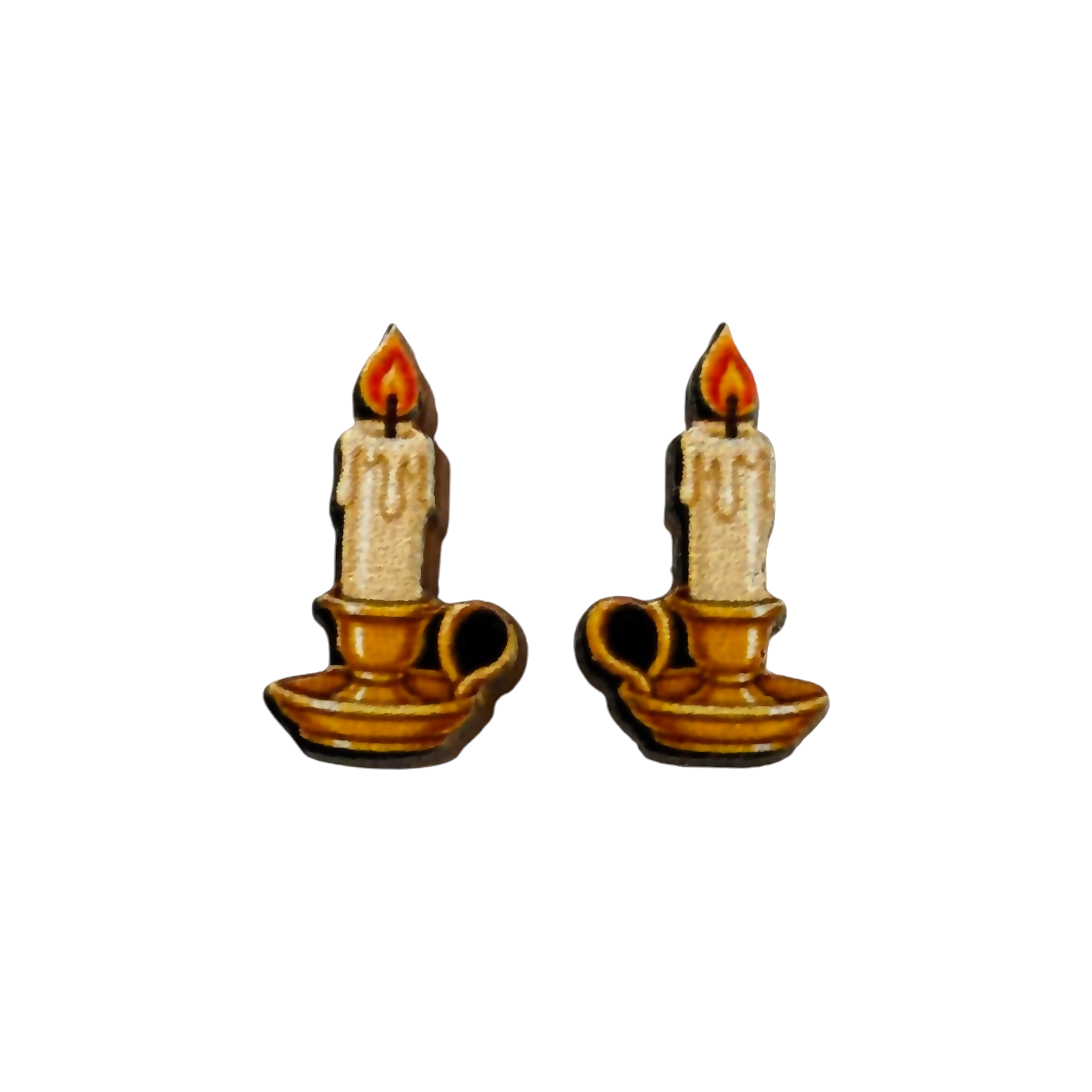 Candle stud earrings