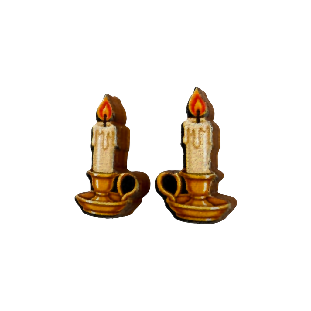 Candle stud earrings