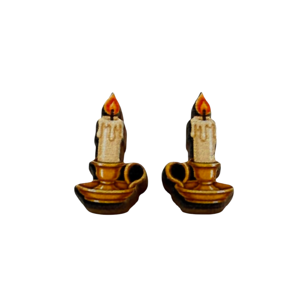 Candle stud earrings