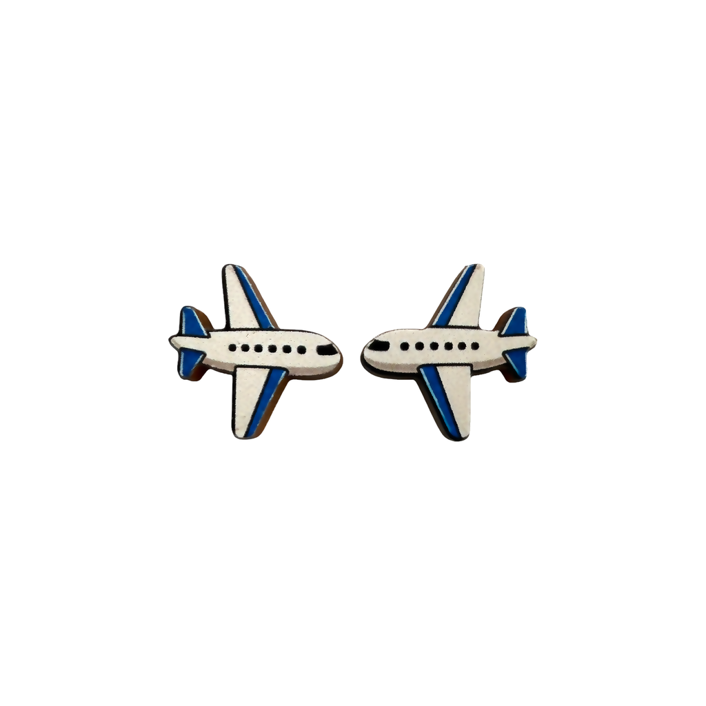 Airplane stud earrings