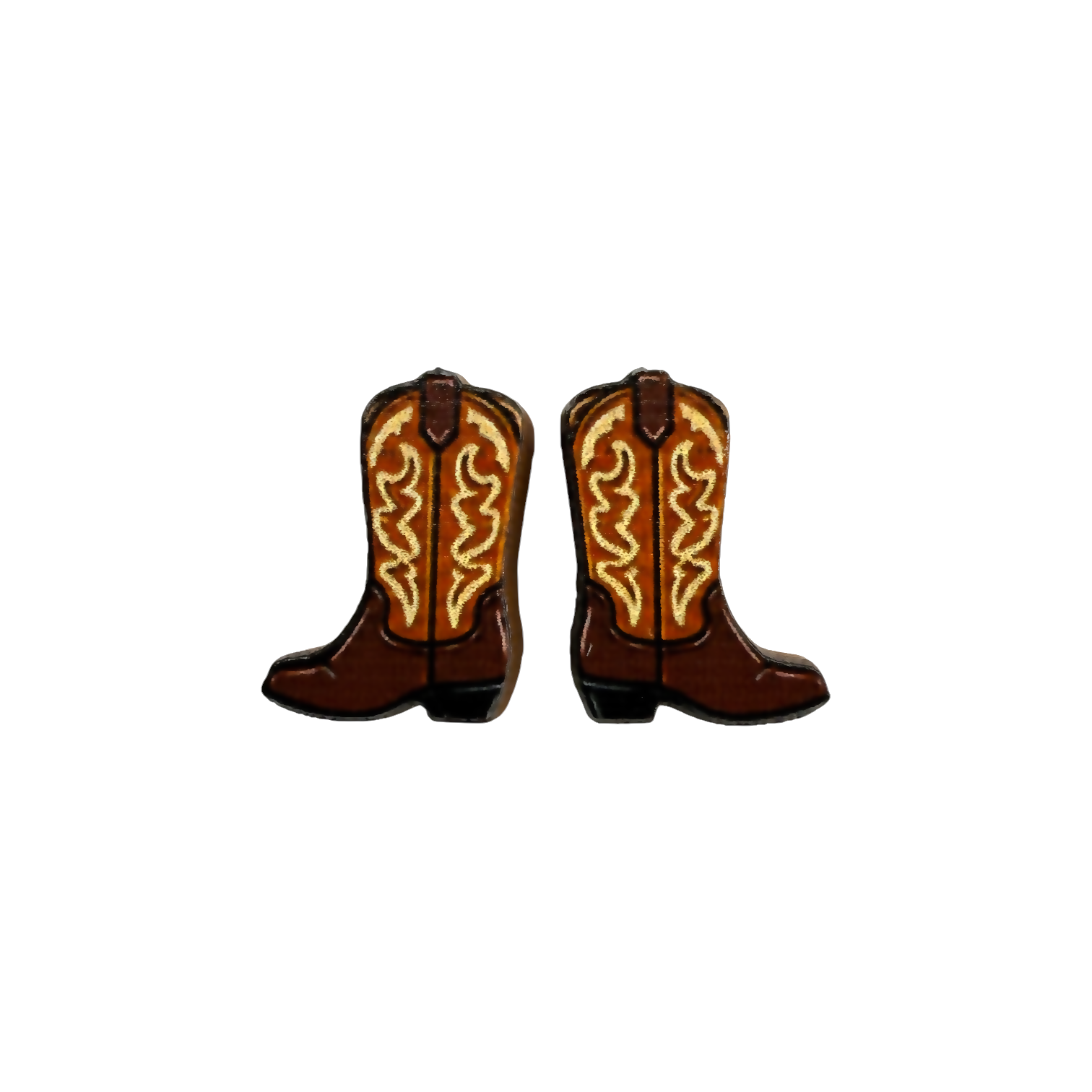Cowboy boot stud earrings