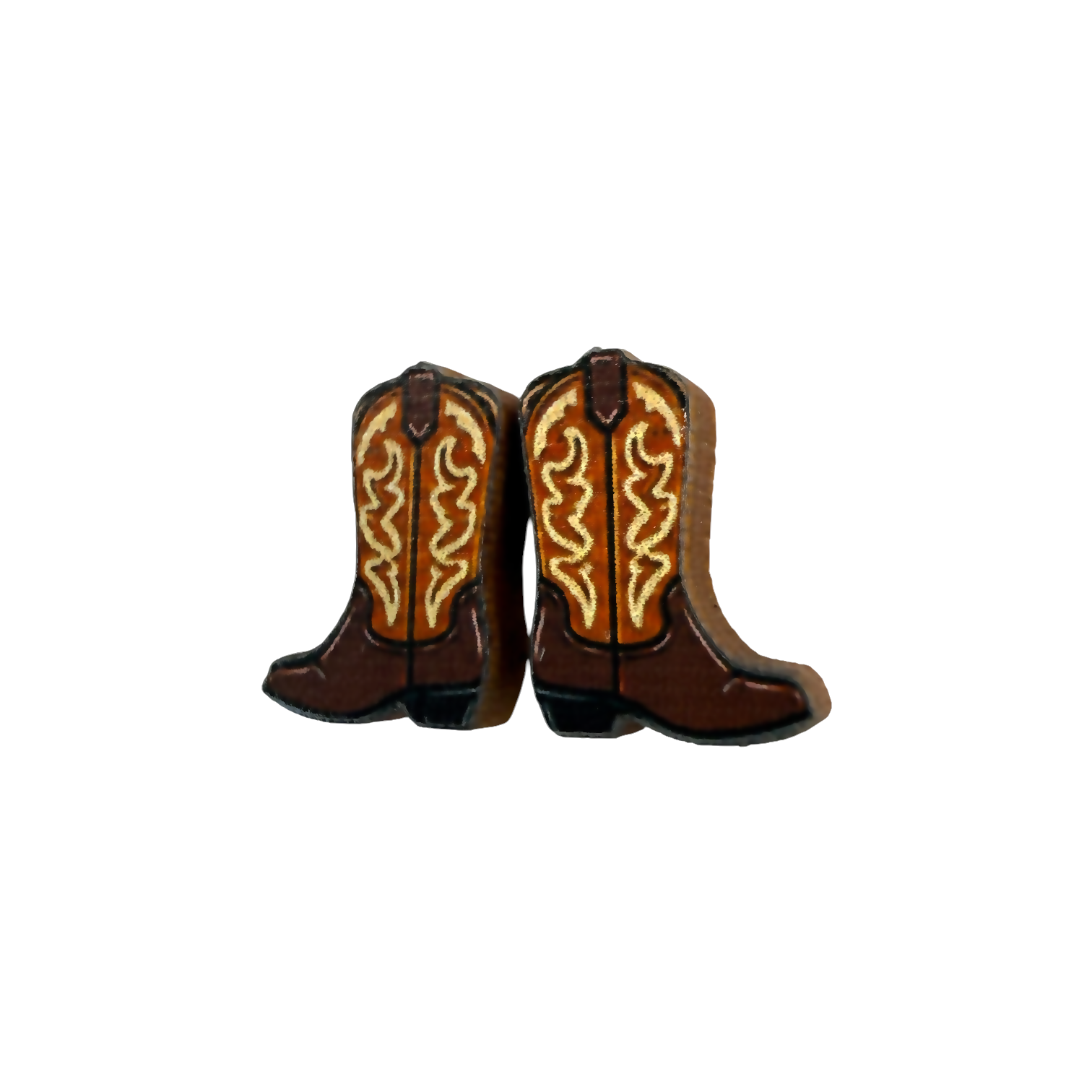 Cowboy boot stud earrings