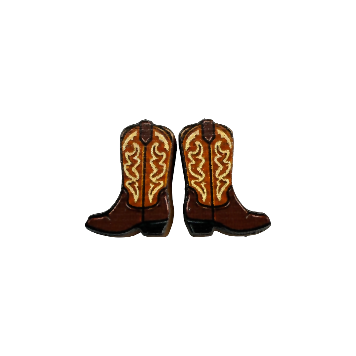 Cowboy boot stud earrings