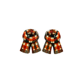 Plaid scarf stud earrings