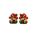 Mushroom house stud earrings