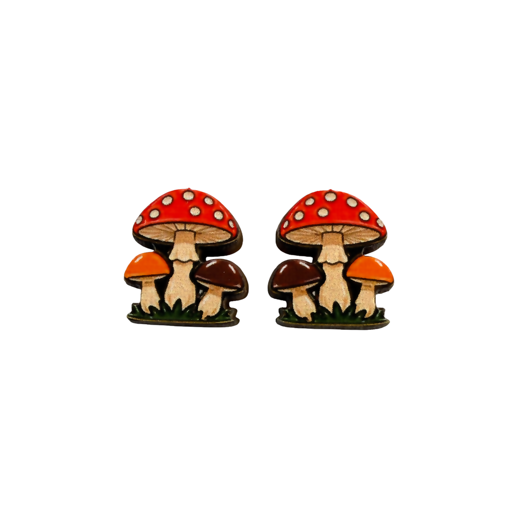 Mushroom cluster stud earrings