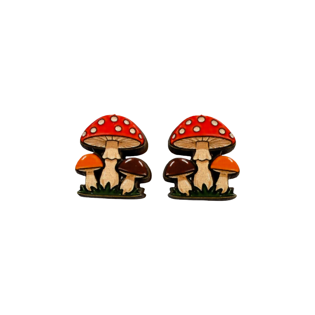 Mushroom cluster stud earrings