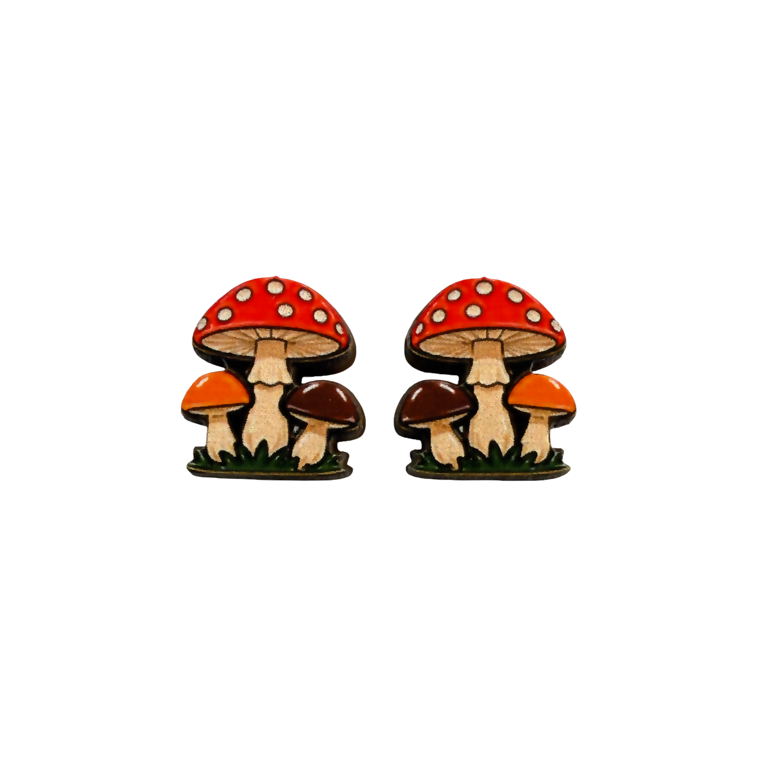 Mushroom cluster stud earrings