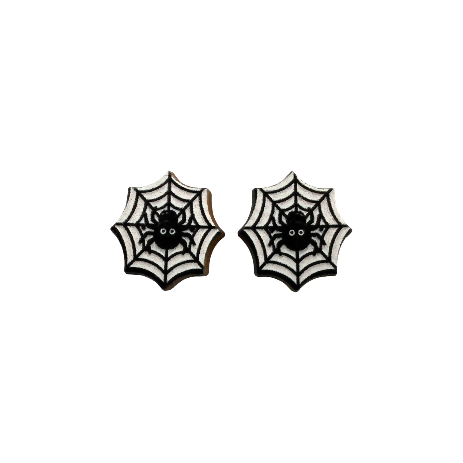 Spider web stud earrings