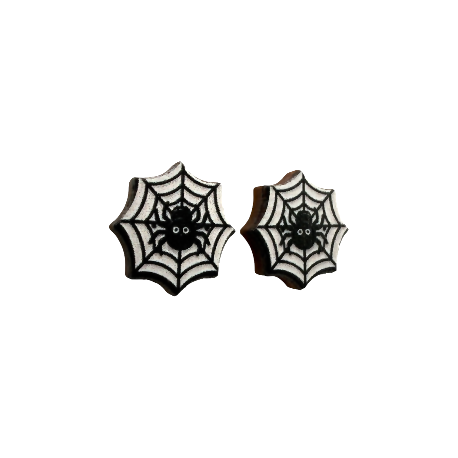 Spider web stud earrings