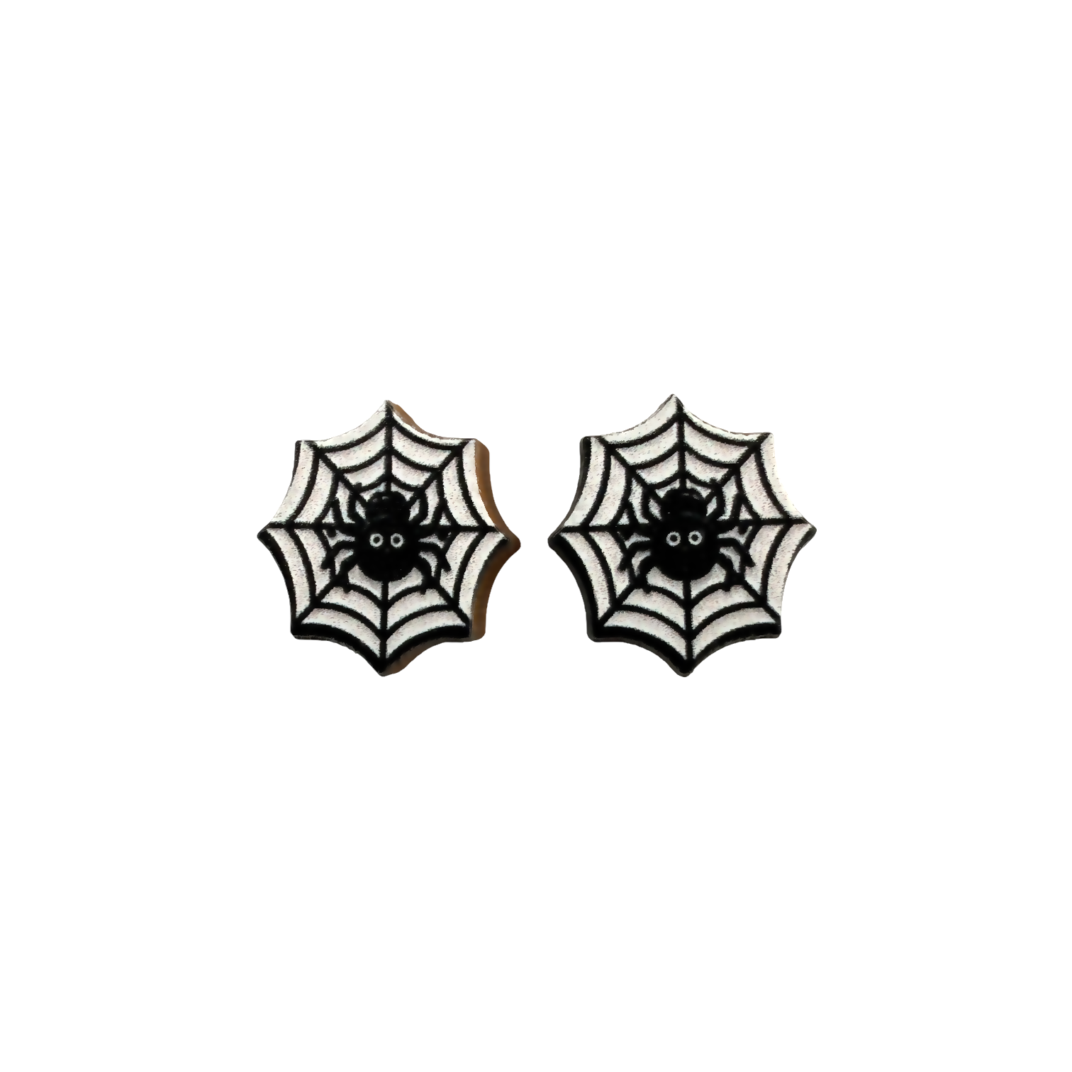 Spider web stud earrings
