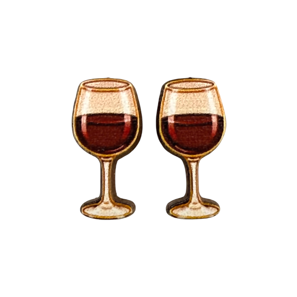 Wine glass stud earrings