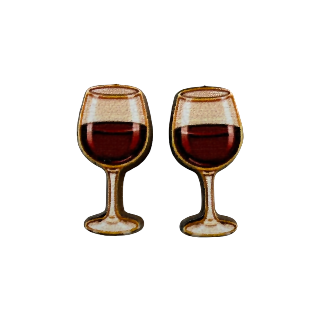 Wine glass stud earrings