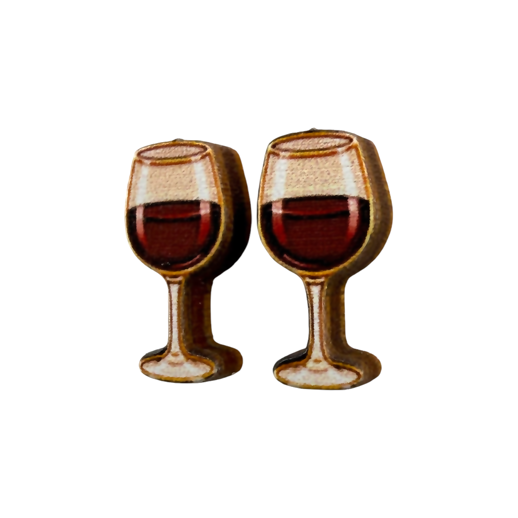 Wine glass stud earrings