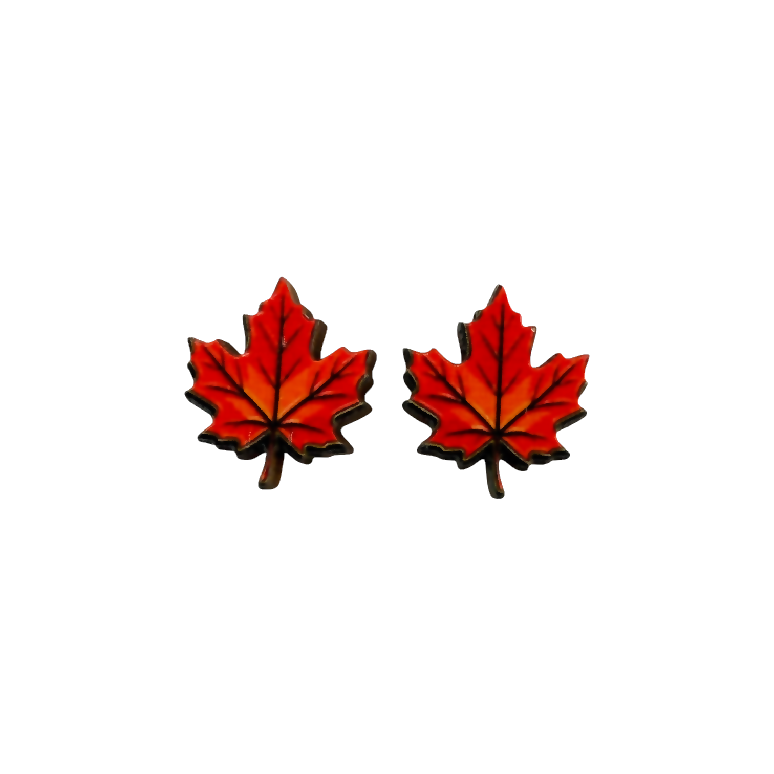 Maple leaf stud earrings