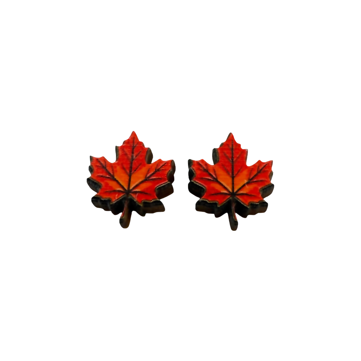 Maple leaf stud earrings