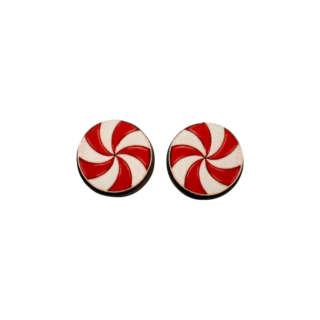 Peppermint swirl stud earrings