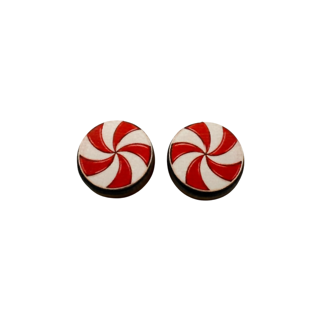 Peppermint swirl stud earrings