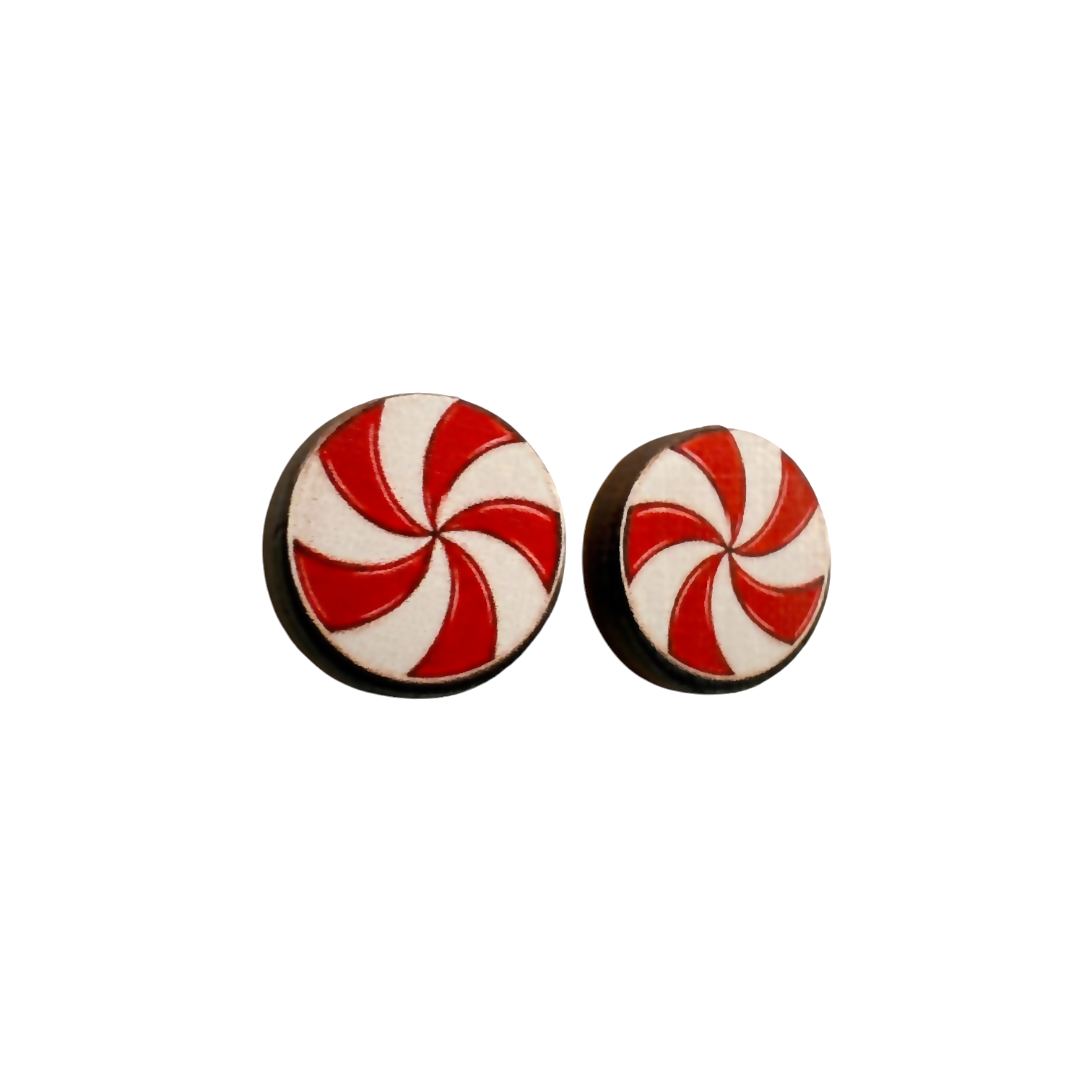 Peppermint swirl stud earrings