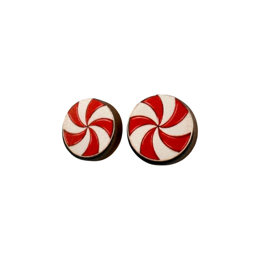 Peppermint swirl stud earrings