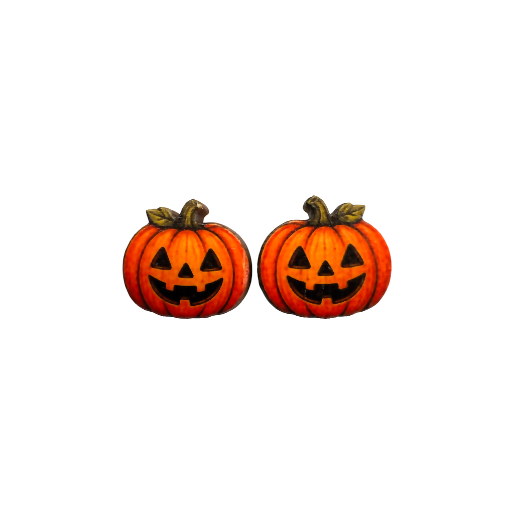 Jack o lantern stud earrings
