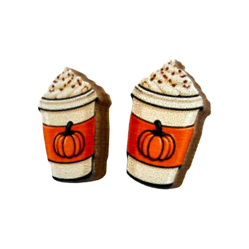 Pumpkin spice latte stud earrings