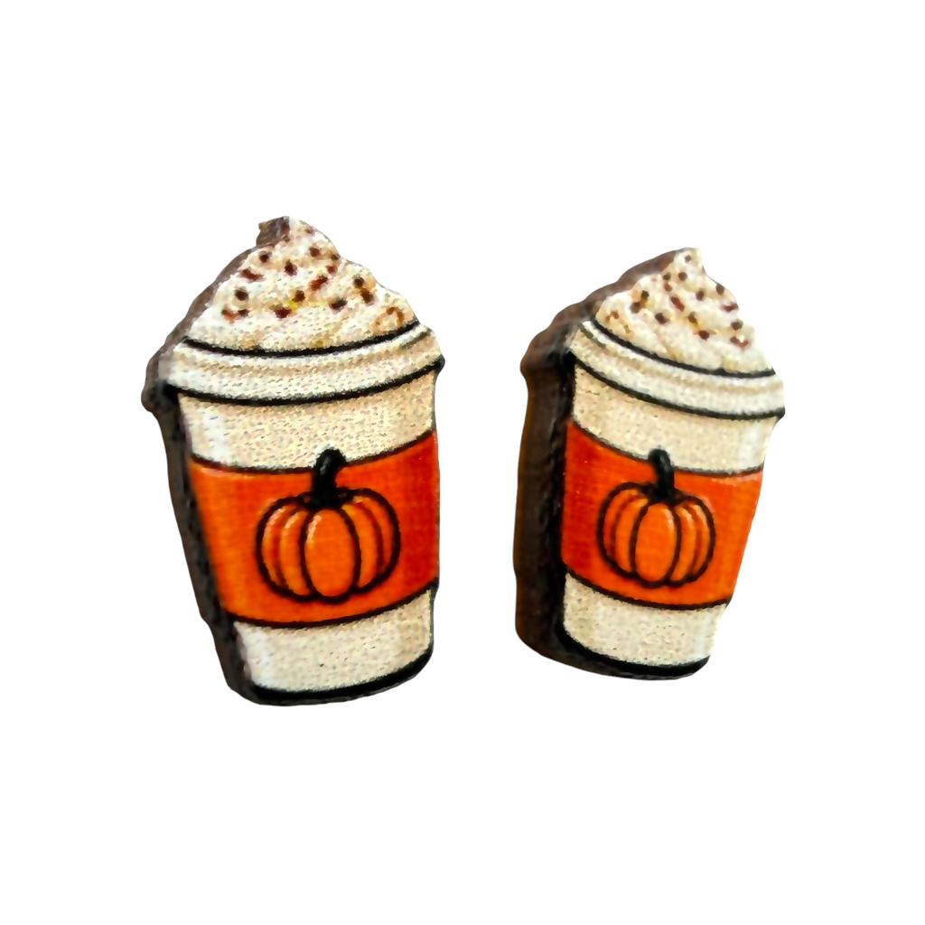 Pumpkin spice latte stud earrings