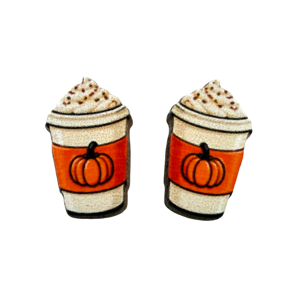 Pumpkin spice latte stud earrings