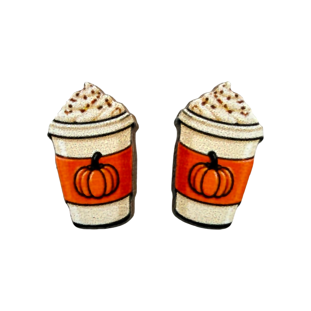 Pumpkin spice latte stud earrings