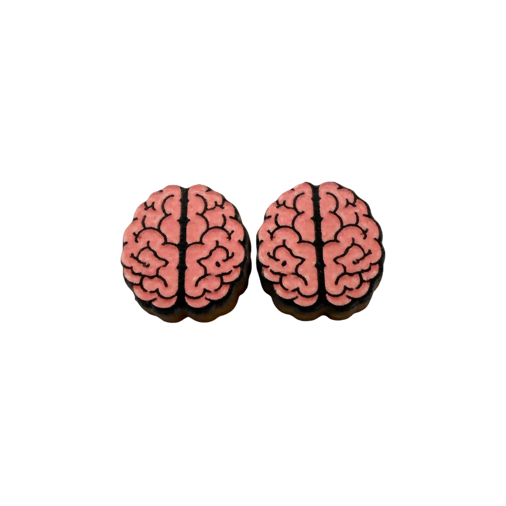 Brain stud earrings