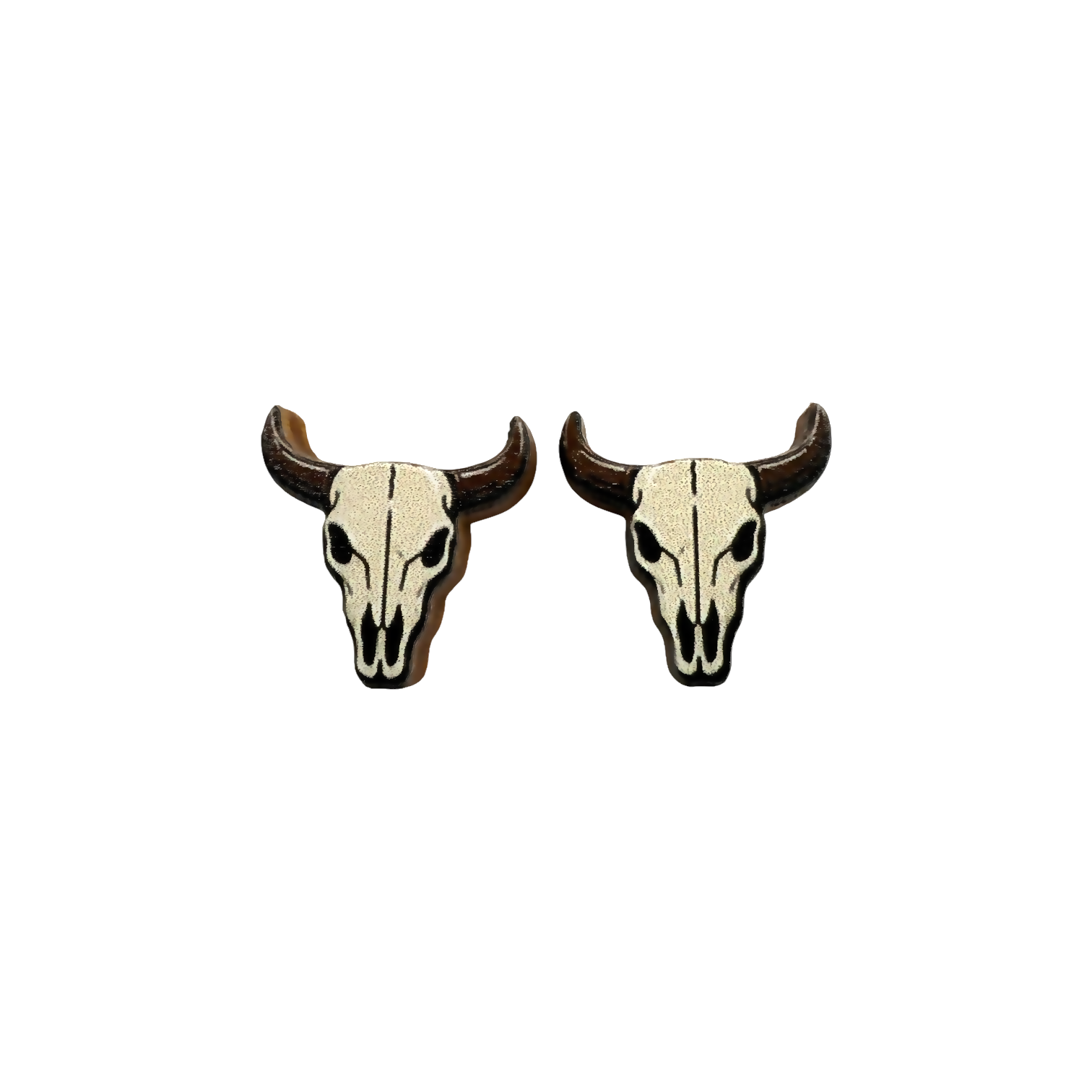 Cow skull stud earrings