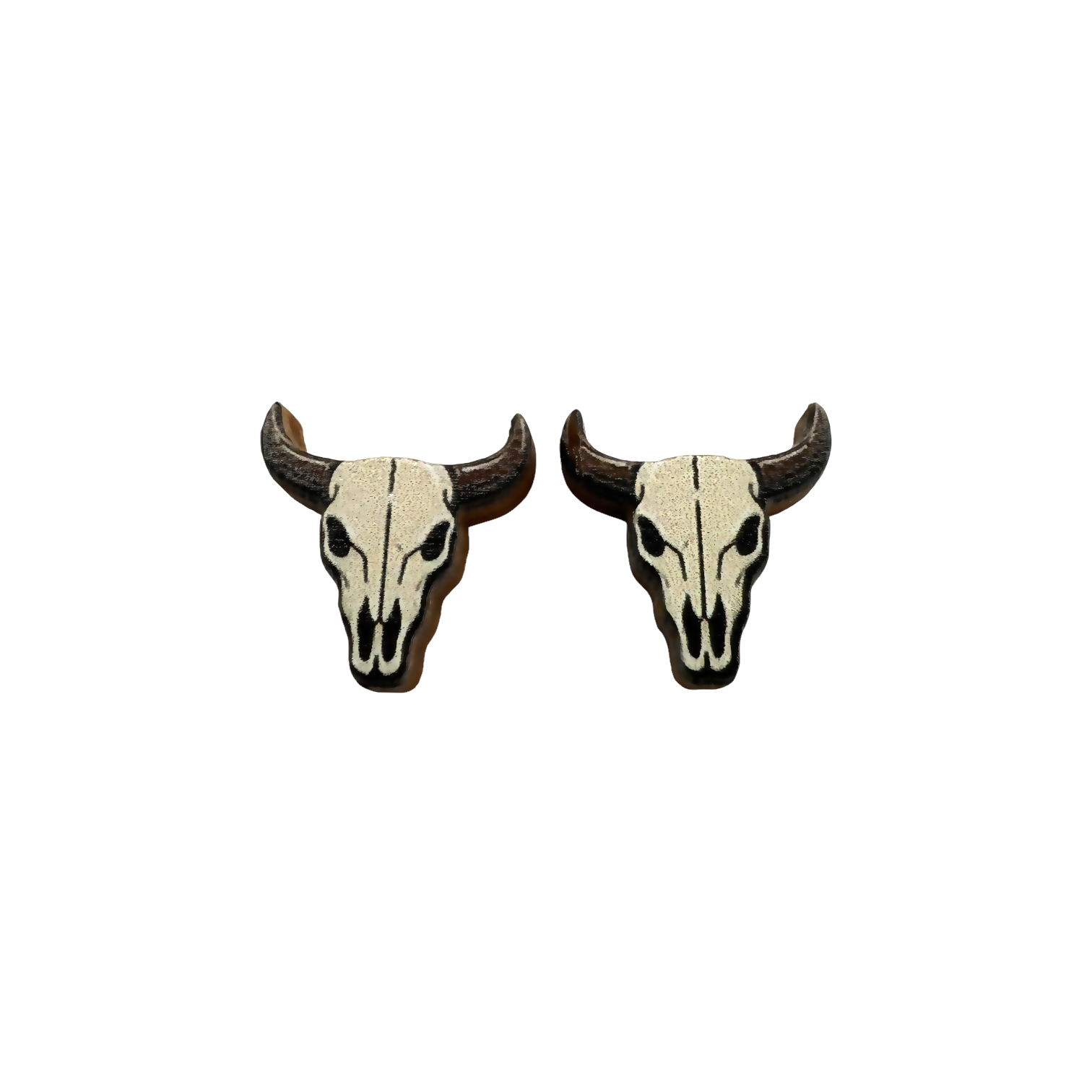 Cow skull stud earrings