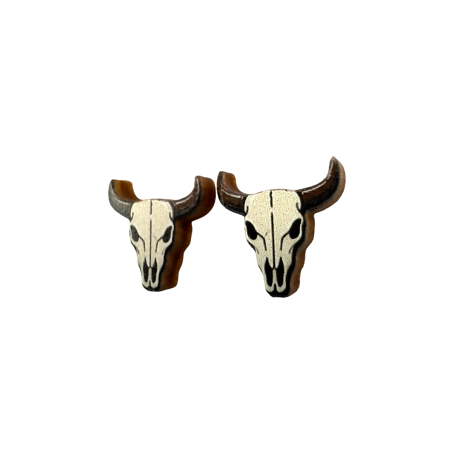 Cow skull stud earrings