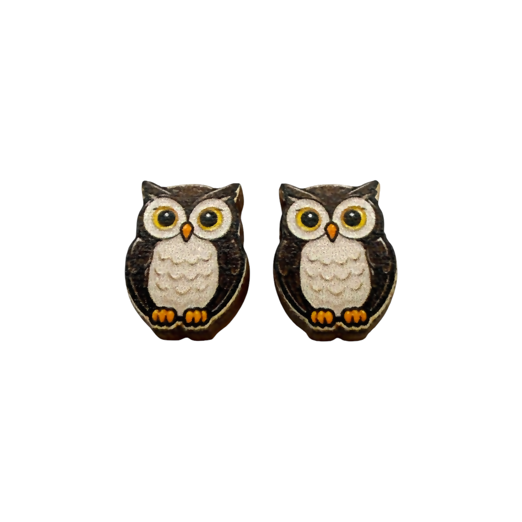 Owl stud earrings