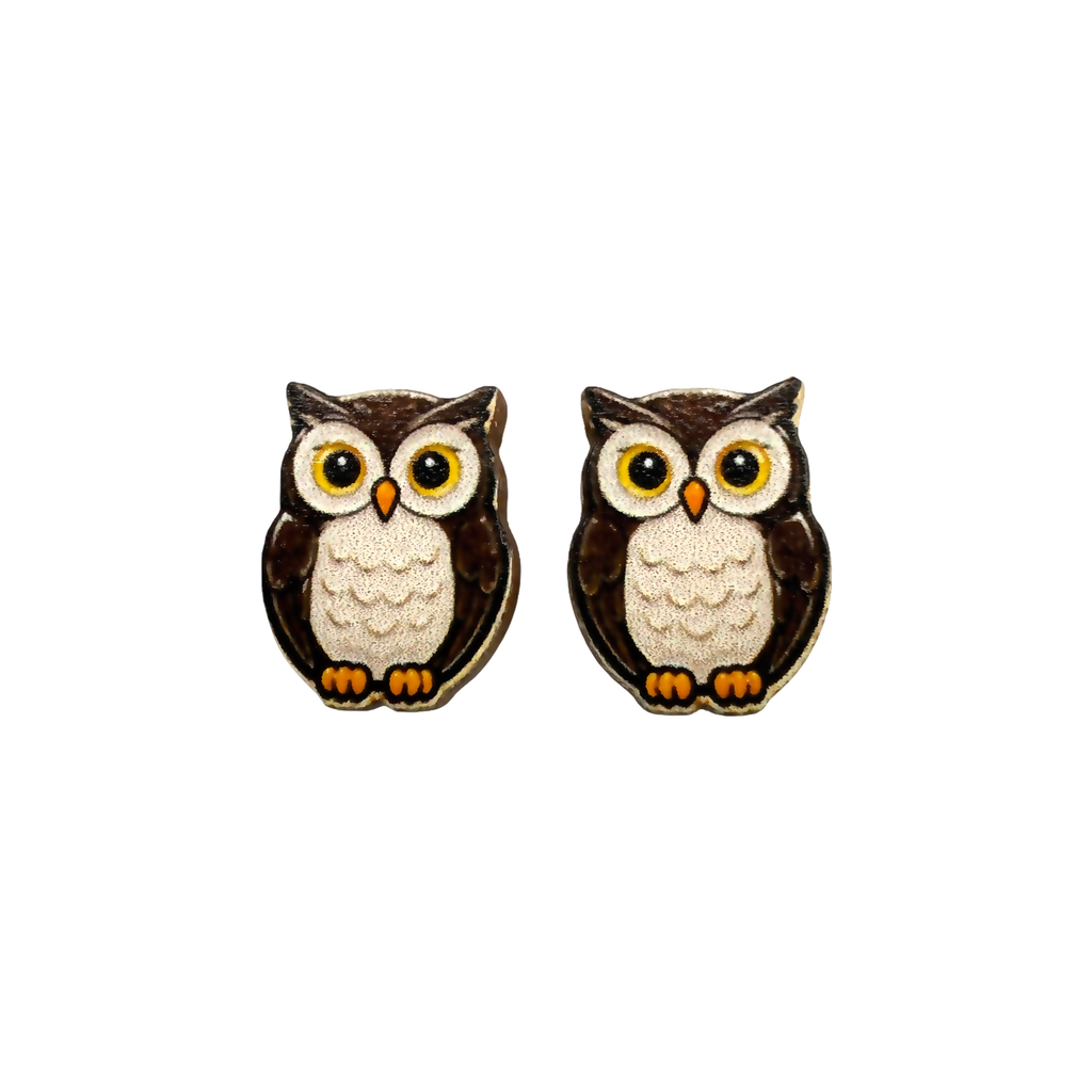 Owl stud earrings