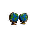 Earth globe stud earrings