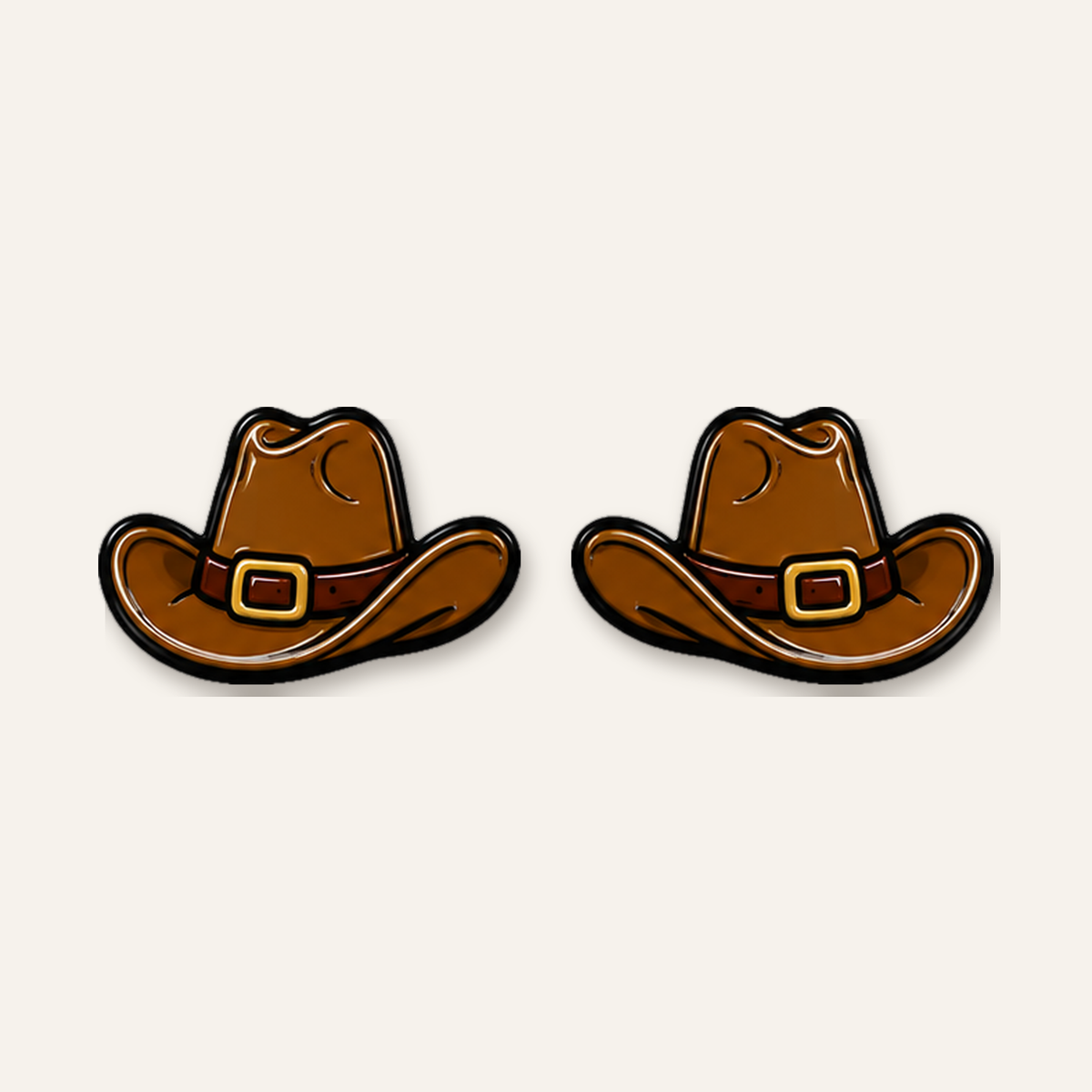 Cowboy hat stud earrings #3209 — western cowboy hat studs in laser-cut wood, made in USA