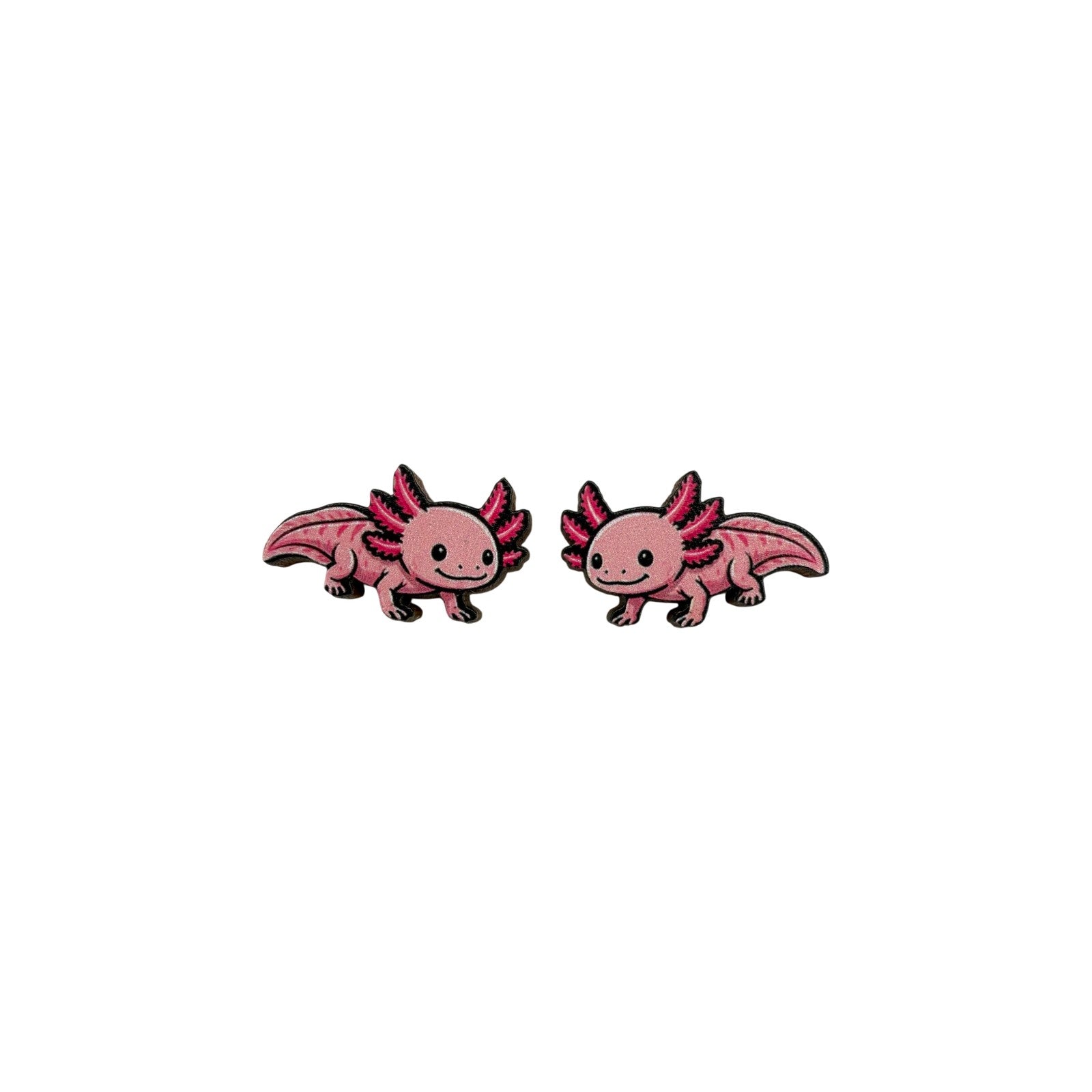 Pink Axolotl Stud Earrings #3406