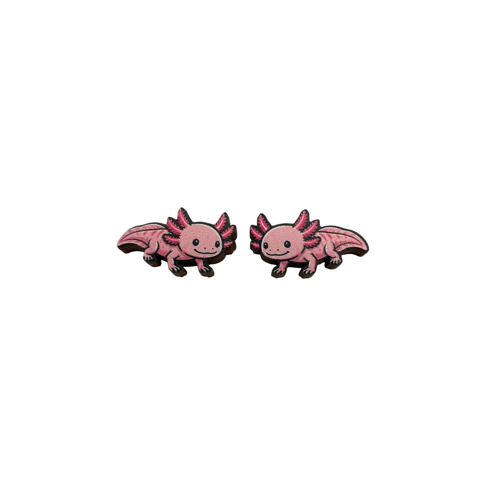 Pink Axolotl Stud Earrings #3406