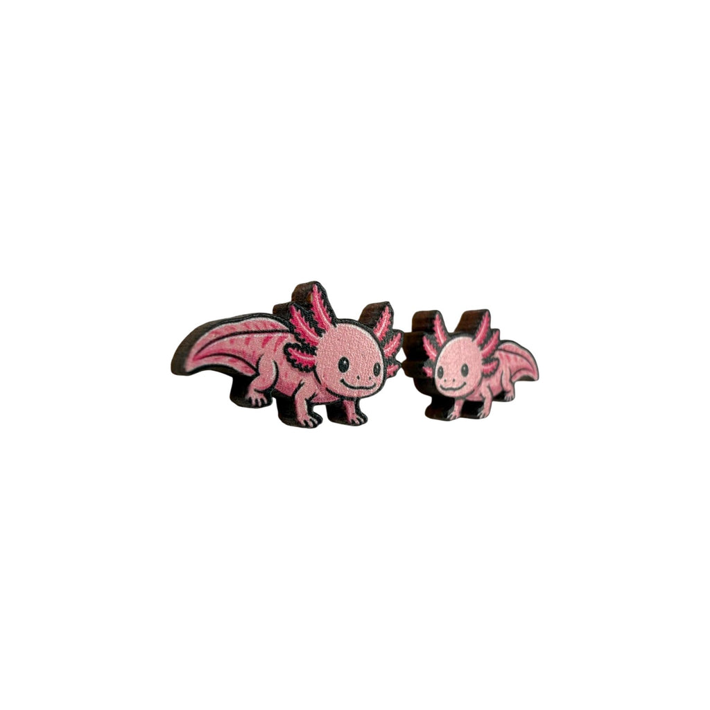 Pink Axolotl Stud Earrings #3406