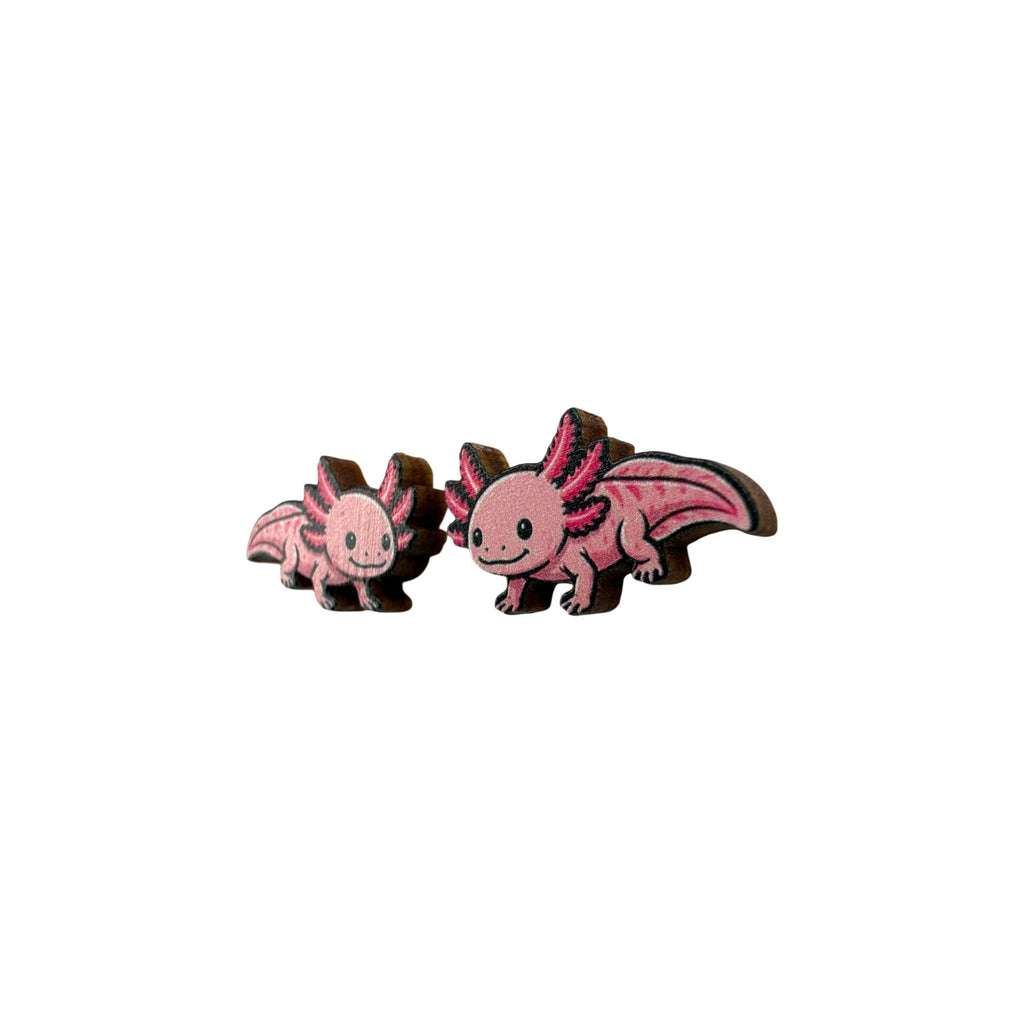 Pink Axolotl Stud Earrings #3406