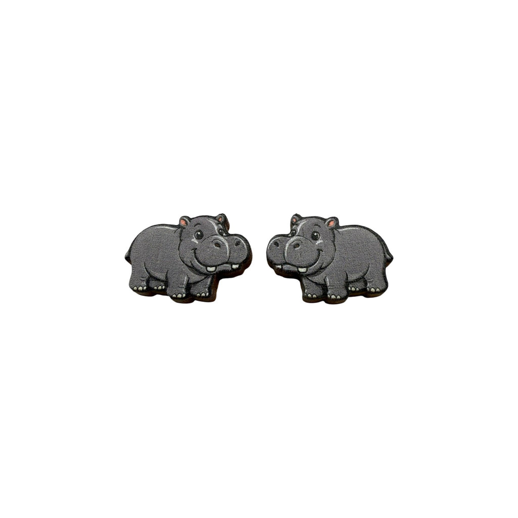 Happy Hippo Stud Earrings #3412