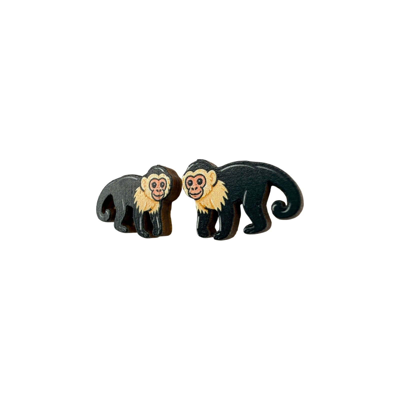 Capuchin Monkey Stud Earrings #3413