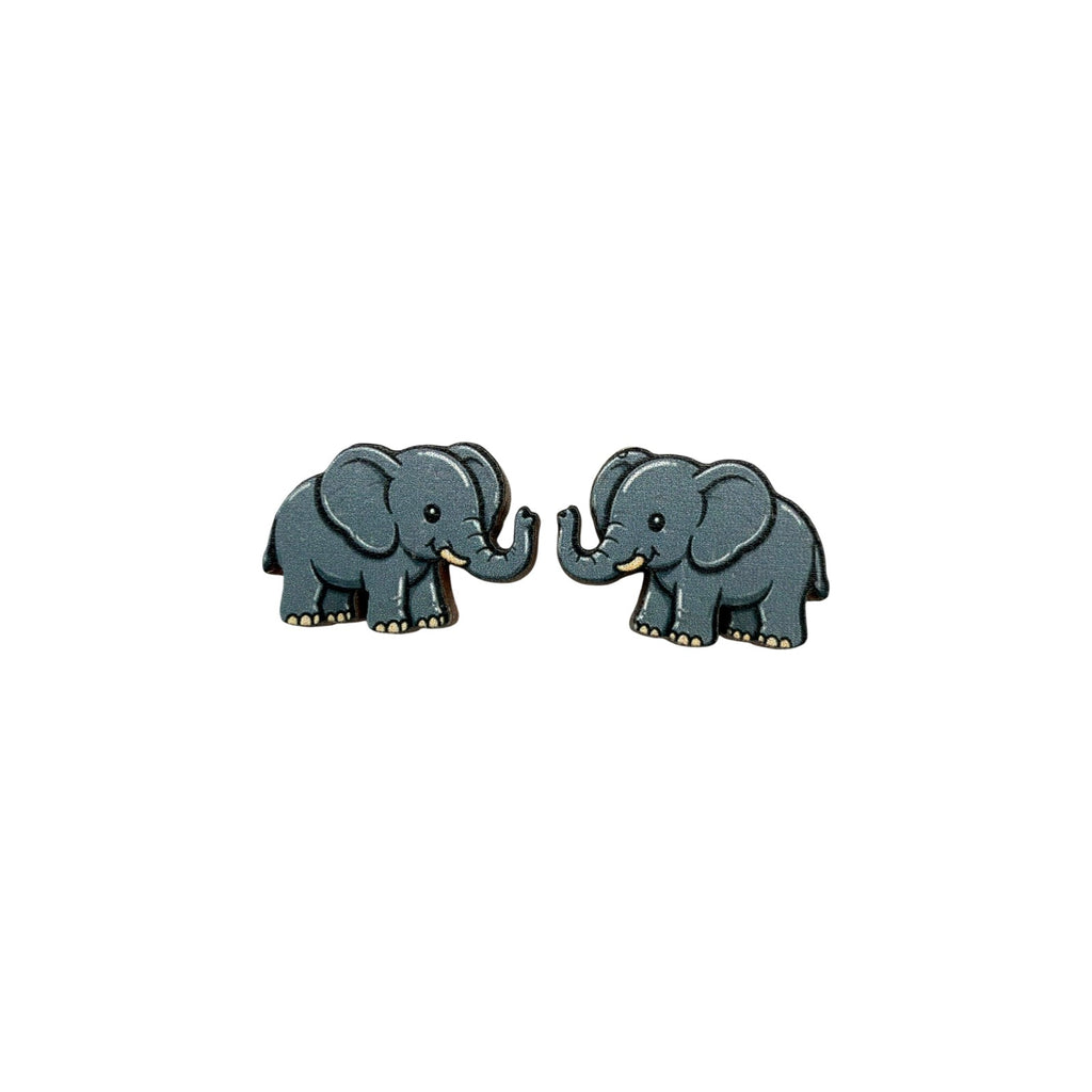 Trunk Hug Elephant Stud Earrings #3414