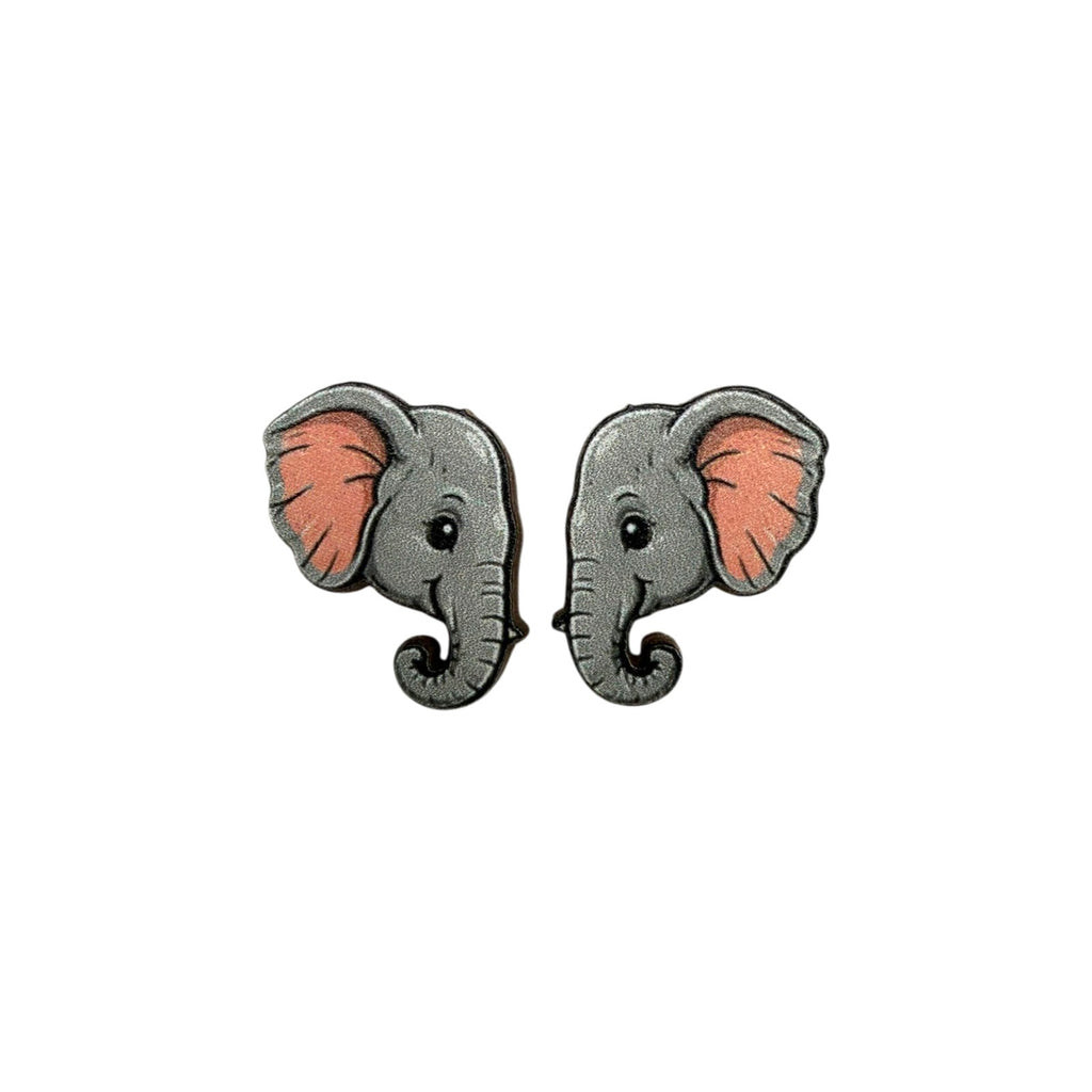Baby Elephant Grin Stud Earrings #3421