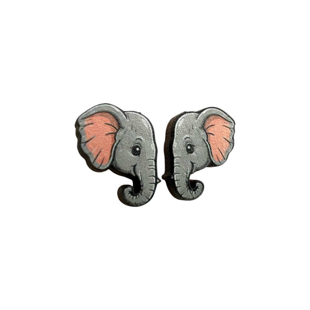 Baby Elephant Grin Stud Earrings #3421