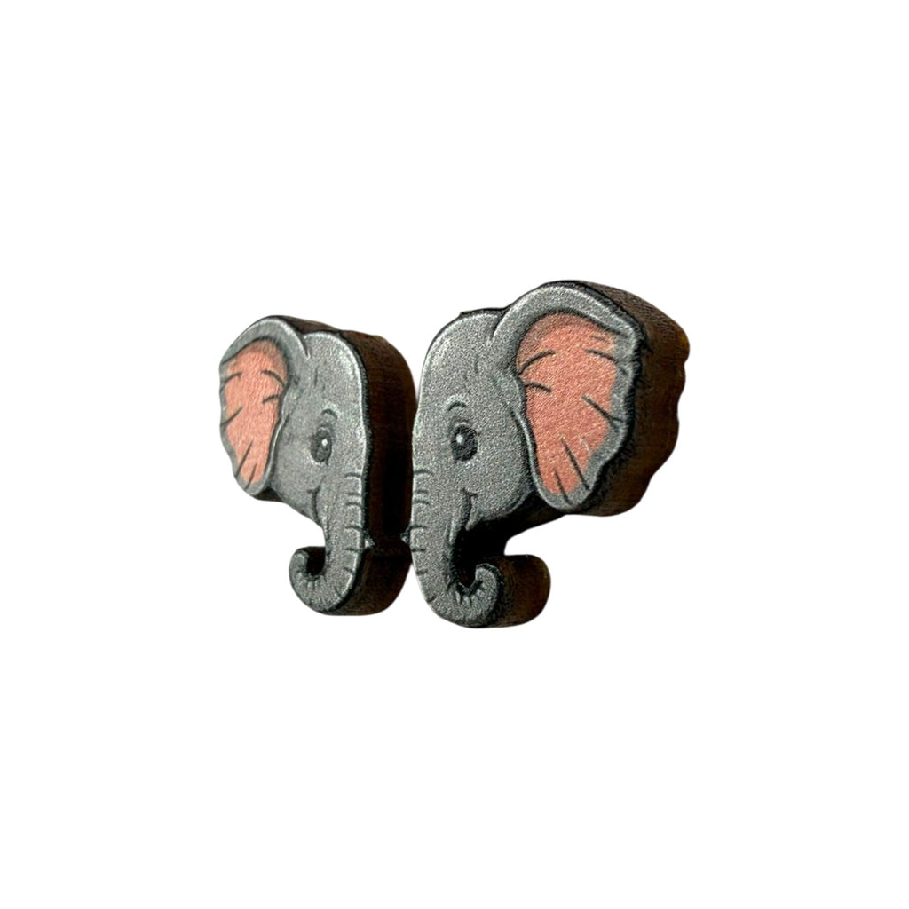 Baby Elephant Grin Stud Earrings #3421