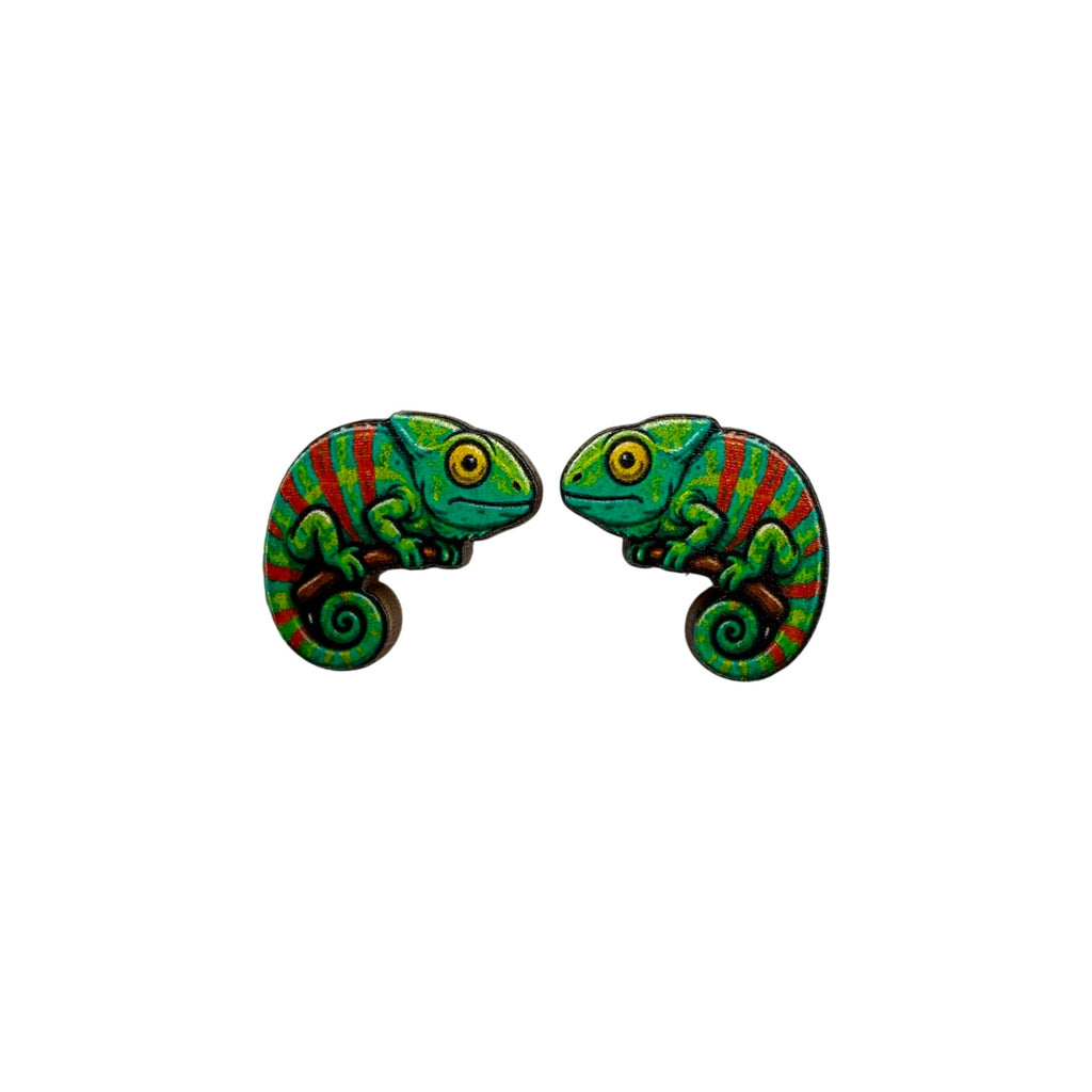 Cool Chameleon Stud Earrings #3429