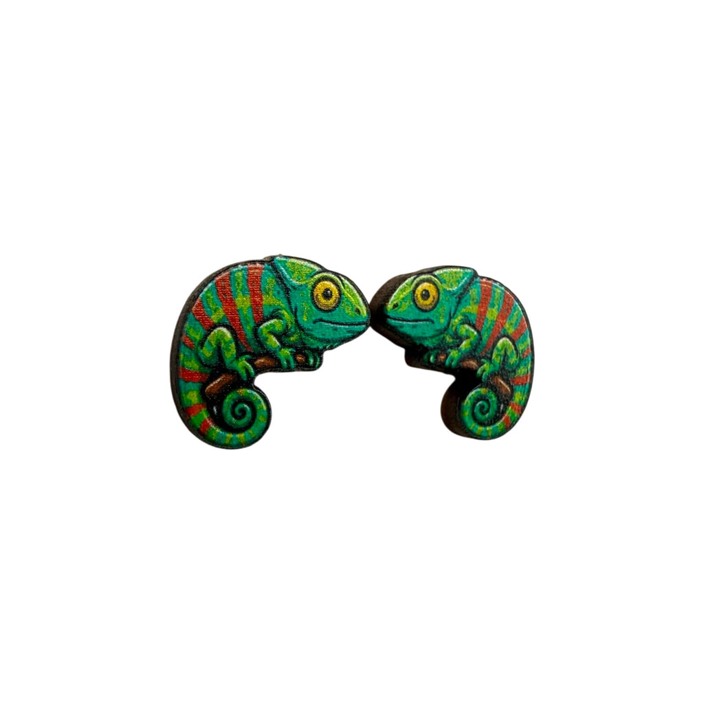 Cool Chameleon Stud Earrings #3429